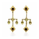 BOUCLES D'OREILLES PAVIA PÉRIDOT ET QUARTZ FUMÉ