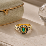 Bague Nela Émail Blanc Émeraude