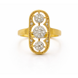 BAGUE AVAIA ARGENT PLAQUÉE OR ET DIAMANTS