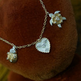 COLLIER TALISMAN OR ARGENT