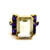 BAGUE NAINA AMETHYSTE VERTE IOLITE