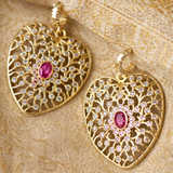 BOUCLES D'OREILLES NAHÉE TOURMALINE ROSE
