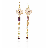 BOUCLES D'OREILLES GIRASOLE QUARTZ ROSE