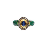 BAGUE NELA EMAIL VERT ET ÉMERAUDE