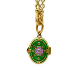 COLLIER RAVELLO EMAIL VERT ET PARME