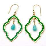 BOUCLES D'OREILLES MARIE EMAIL VERT AMAZONITE