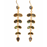 BOUCLES D'OREILLES ANZIO LABRADORITE ET PERLES