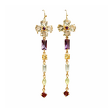 BOUCLES D'OREILLES GIRASOLE AMÉTHYSTE VERTE