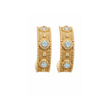 BOUCLES D'OREILLES ESSIA OR TOPAZE BLEUE