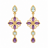 Boucles d'oreilles Nelia Améthyste et Topaze Bleue
